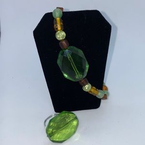 2/$15 Handcrafted beaded bracelet & ring with box